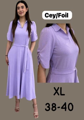 Vestido  largo color Lila talla Extragrande  estilo Circular