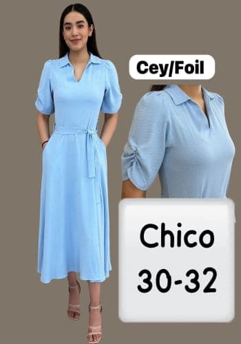 Vestido  largo color Azul cielo talla Chica  estilo Circular