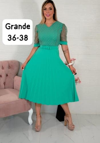 Vestido  largo color Verde keli talla Grande  estilo Tableado