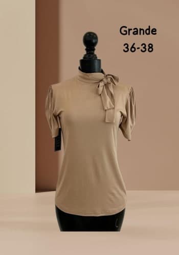 Blusa larga color Kaki talla Grande  estilo Moño