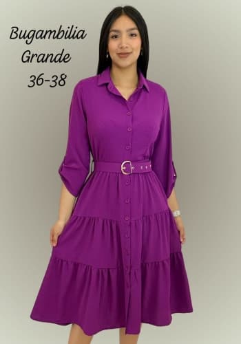 Vestido  largo color Bugambilia  talla Grande  estilo Olanes 