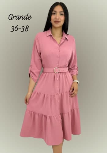 Vestido  largo color Palo de rosa  talla Grande  estilo Olanes 