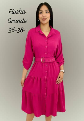 Vestido  largo color Fiusha  talla Grande  estilo Olanes 