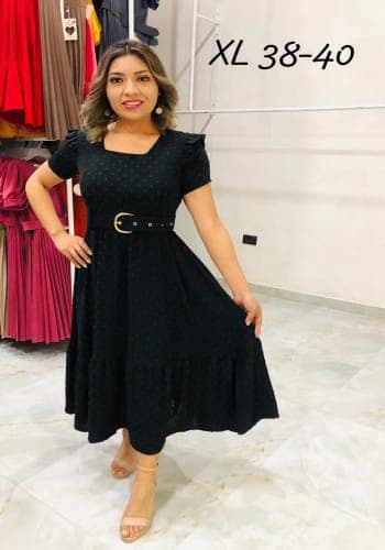 Vestido  largo color Negro talla Extragrande  estilo Circular