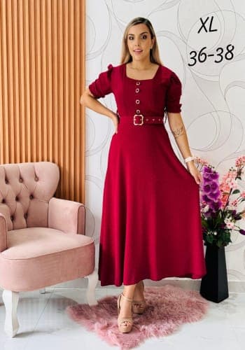 Vestido  largo color Vino talla Extragrande  estilo Circular