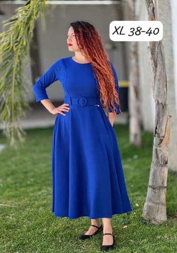 Vestido  largo color Azul rey talla Extragrande  estilo Circular