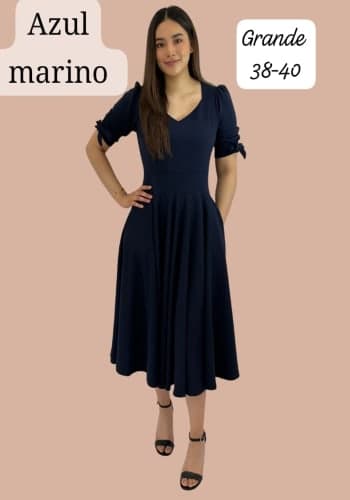 Vestido  largo color Marino talla Extragrande  estilo Circular