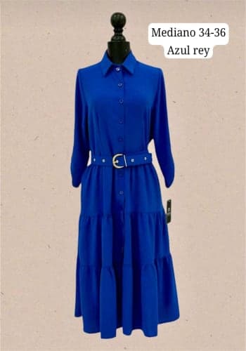 Vestido  largo color Azul rey talla Mediano estilo Olanes 