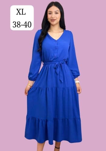 Vestido  largo color Azul rey talla Extragrande  estilo Olanes 