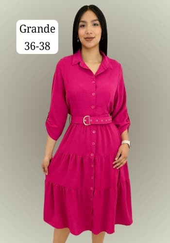 Vestido  largo color Fiusha  talla Grande  estilo Olanes 